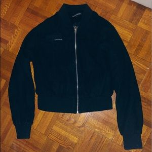 MEMBERS ONLY Black Cropped Moto Bomber Jacket